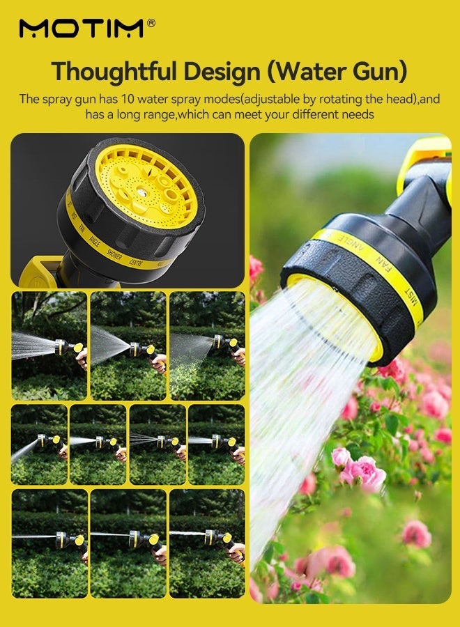 Motim Heavy Duty Garden Hose Cart, 10-mode Spray Nozzle Hose Reel with 10M Water Pipe, Portable Hose Reel Cart Garden Hose Reels, Extendable and Simple Rewind Water Pipe Storage Rack for Garden, Car Pet washing - Image 3